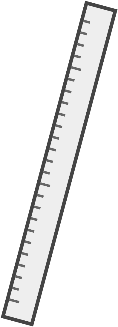 Diagram of a ruler, used for measuring lengths and distances in laboratory experiments.