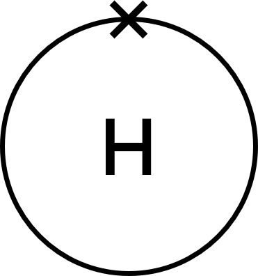 Hydrogen atom showing only outer shell electrons (1)